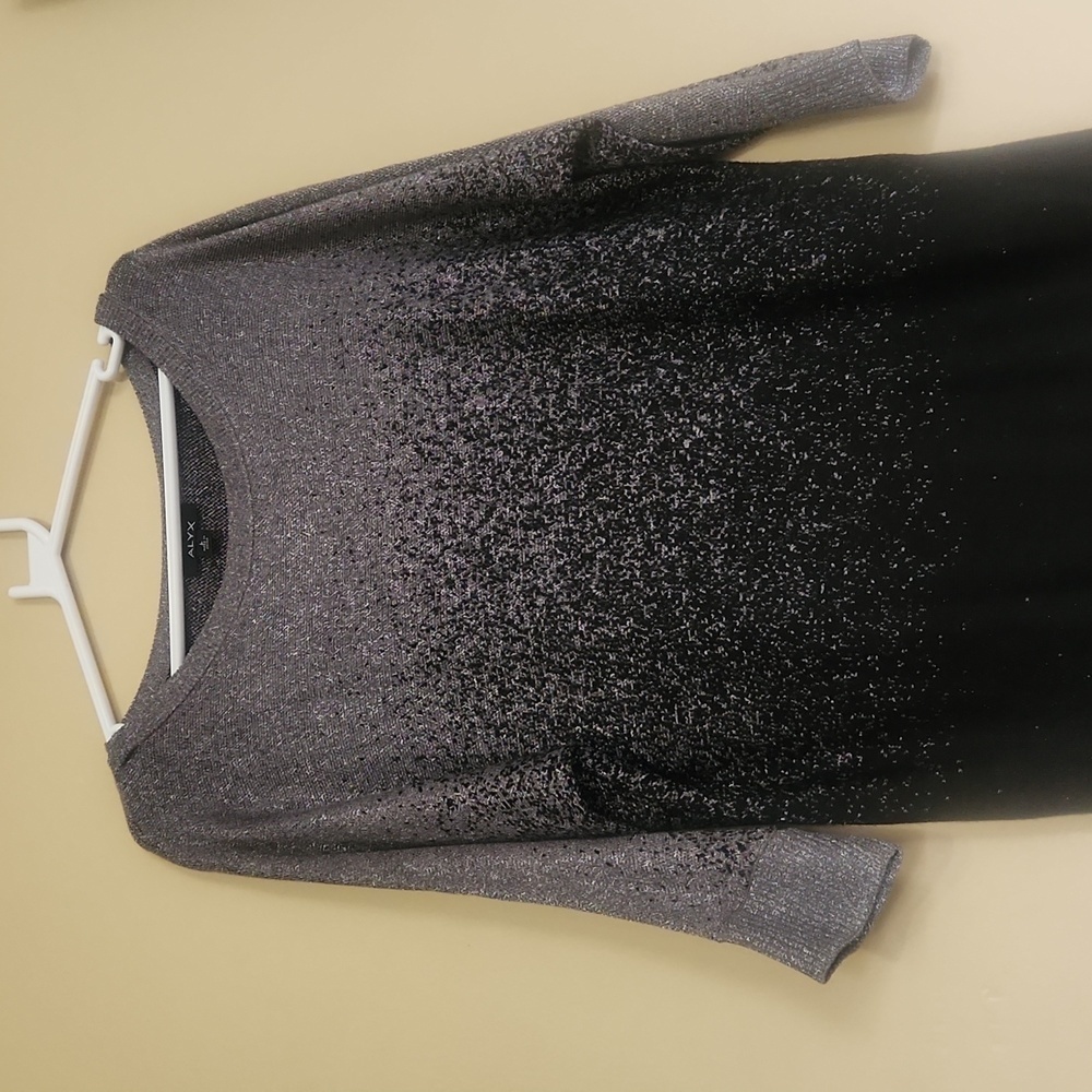Alyx Sparkle Tunic Pullover Sweater L Ombre Silver Black L - Picture 4 of 6